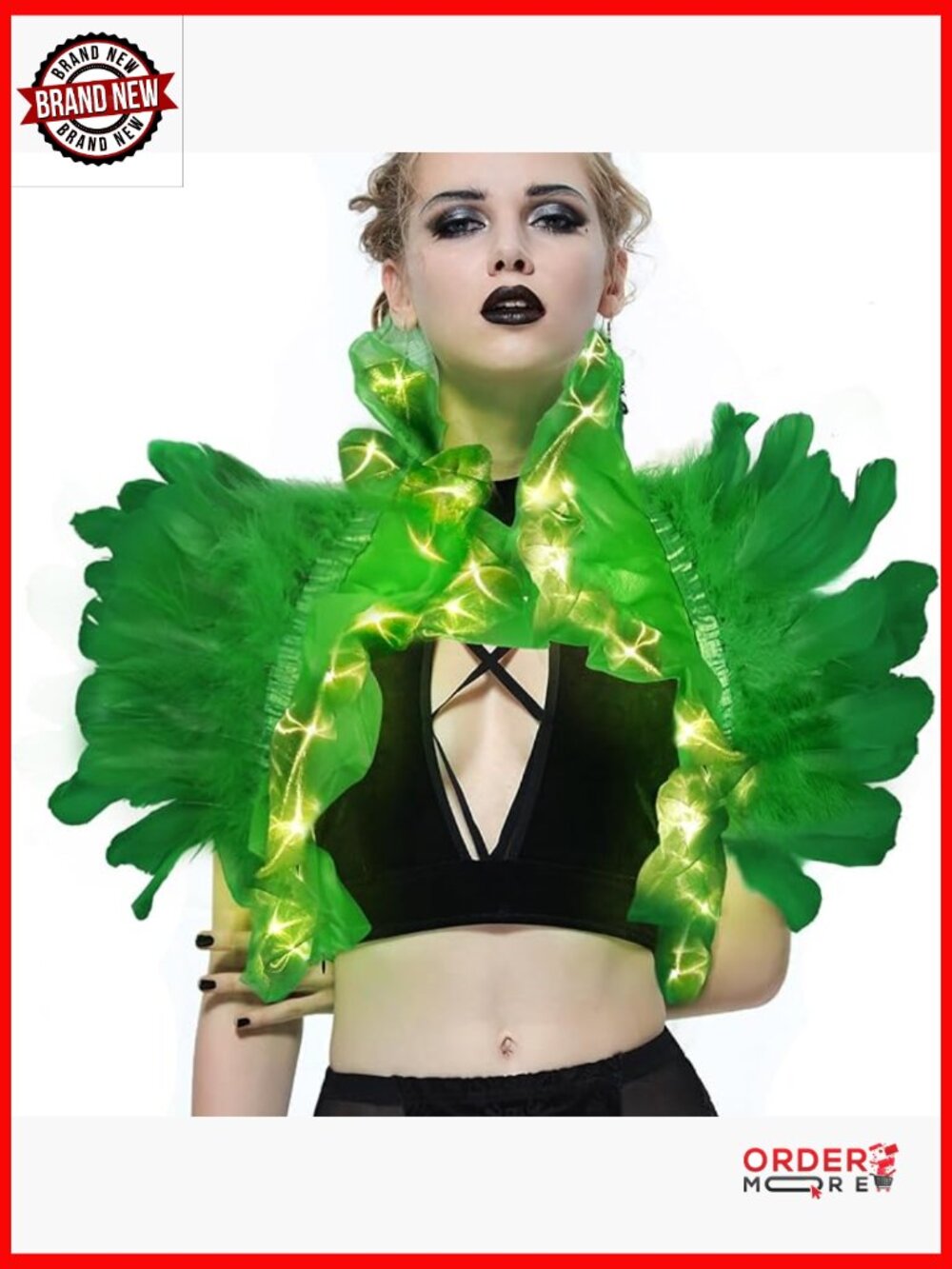 Victorian Feather Shrug Shawl Wrap Gothic Collar Costume Cape
